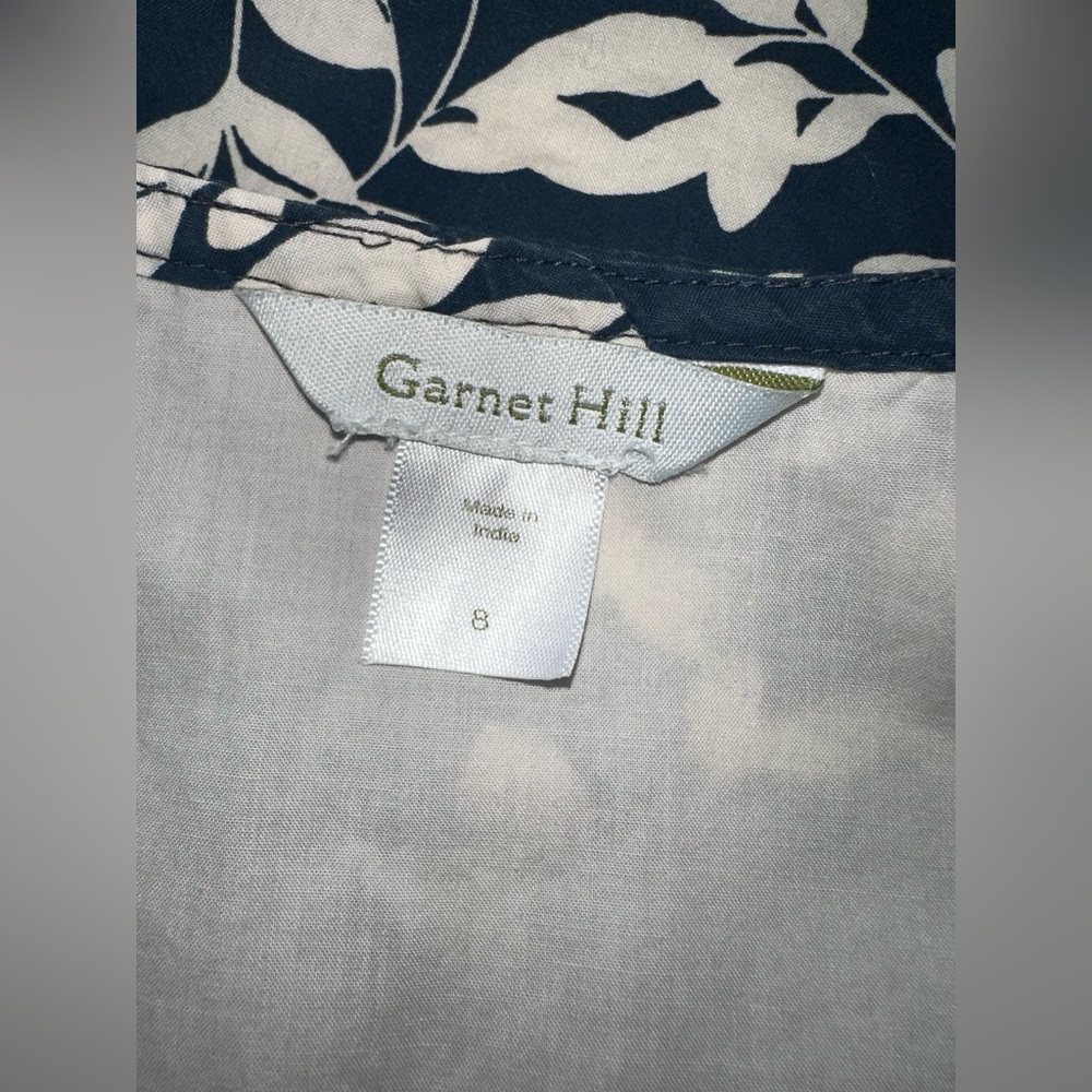 Garnet Hill Navy and White Floral Mini Dress - Picture 6 of 11